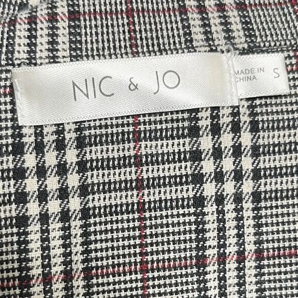 Nic & Jo Plaid Cropped Jacket Black & Red Size Small - Picture 4 of 4